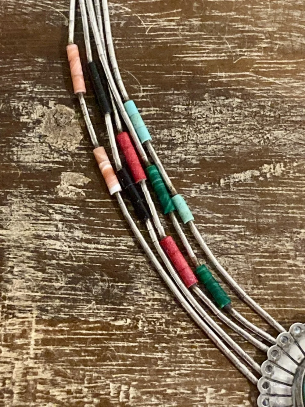 Southwestern Style Inlay Statement Necklace Y2K Style Sterling Silver QT Quoc - Picture 9 of 16